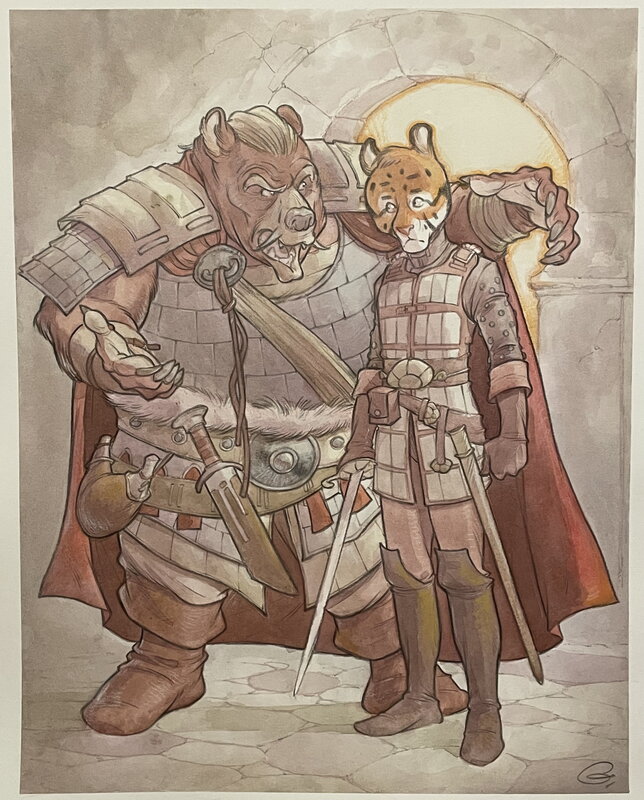 For sale - Sylvain Guinebaud, Les 5 Terres - Demeus Lor - Original Illustration