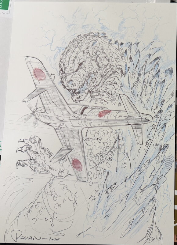 Godzilla Minus one by Romain Hugault - Original Illustration