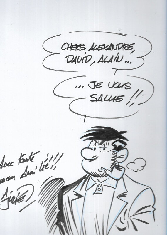 Alain Julié, Jeff Mistral - dédicace sur le tome 2 - Sketch