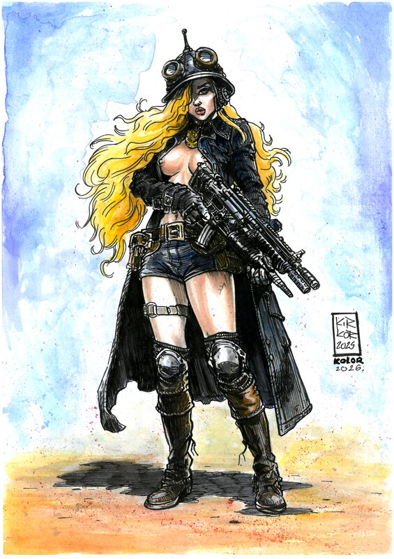 Arkadiusz Klimek, Planétoïde sans loi - Femmes travailleuses steampunk - Valkyrie - Illustration originale