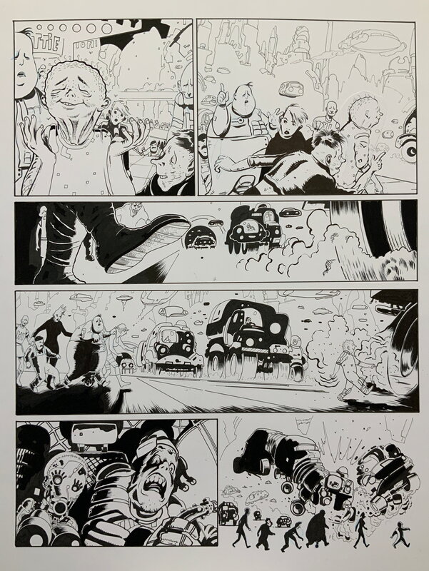 En vente - Stewart Kenneth Moore, JUDGE DREDD : The Unrealists Page 4 - Planche originale