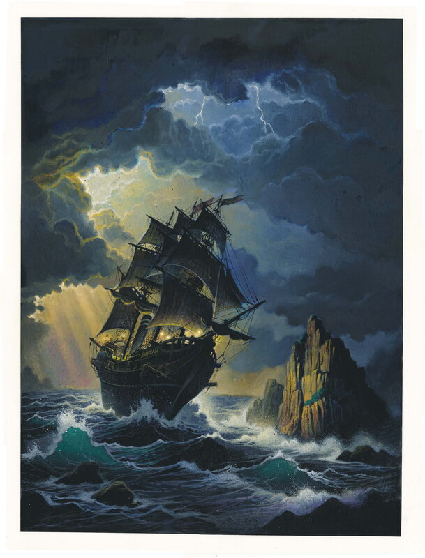 Alexis Nesme, Marine sous la tempête - Illustration originale