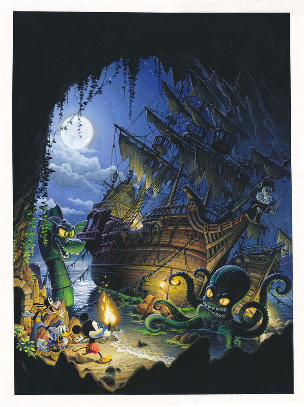 Alexis Nesme, Mickey and the Ghost Ship - Illustration originale