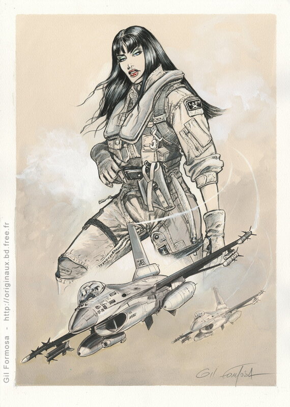 Lady X F-16 par Gil Formosa - Illustration originale