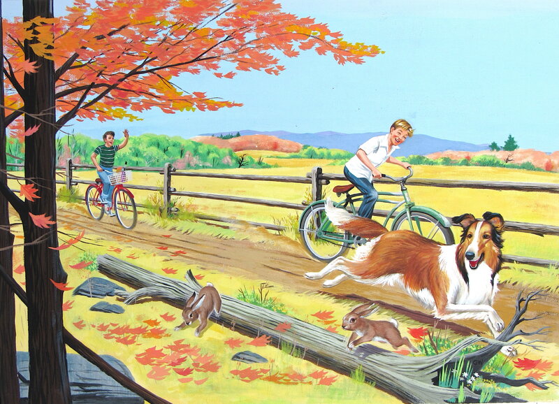 Al Andersen, Lassie and the Mystery of Blackberry Bog Wraparound Cover - Planche originale