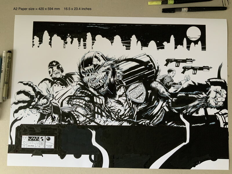 Stewart Kenneth Moore, Judge LYCAN - Commisoned artwork - Planche originale