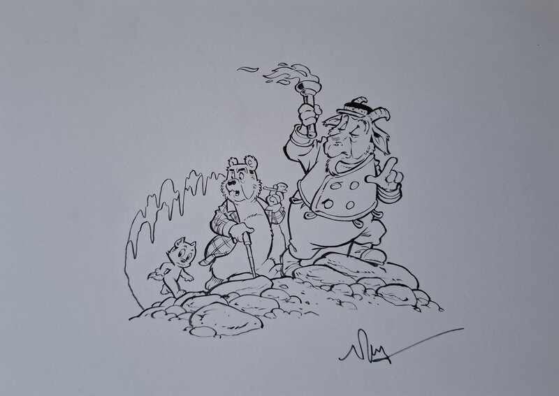 En vente - Originele tekening Wil Raymakers - Tom Poes - Couverture originale