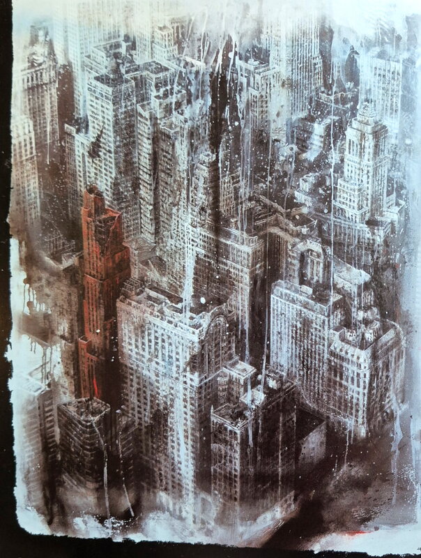 Luis Royo, Romulo Royo, Spectaculaire huile et encres sur toile 