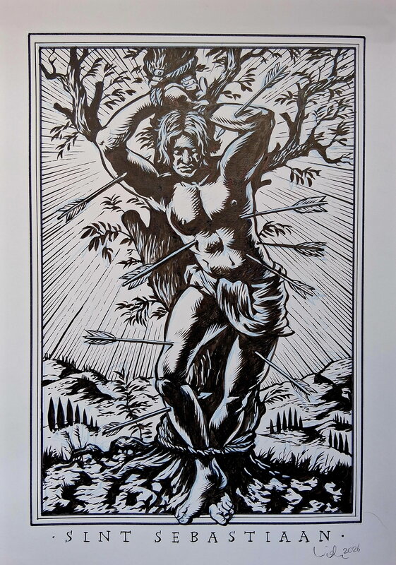 Sint Sebastiaan par Erik Kriek - Illustration originale