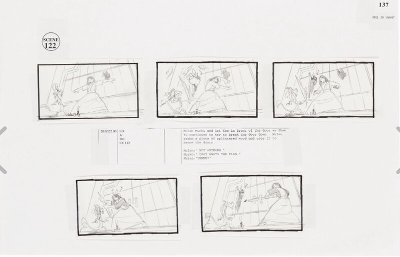 Storyboard original de Mulan (Walt Disney, 1998) - Planche originale