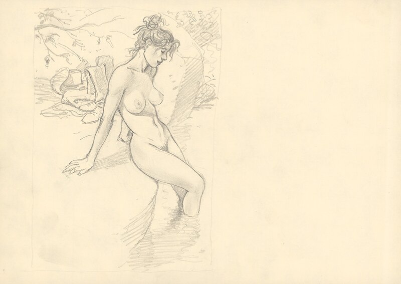 Le bain par André Juillard - Œuvre originale