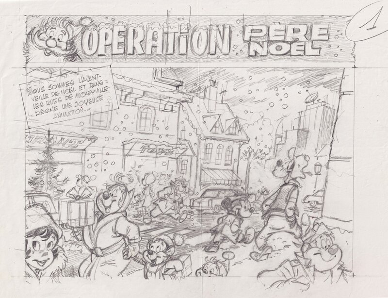 Claude Marin, Mickey - Opération Père Noël - Original art