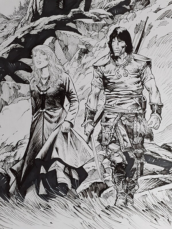 Thorgal et Aaricia par Christophe Bec, Grzegorz Rosinski, Jean Van Hamme - Illustration originale