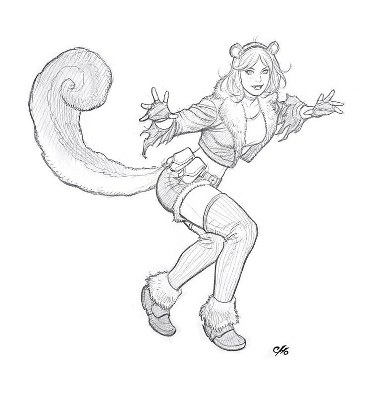Squirrel Girl par Frank Cho - Illustration originale