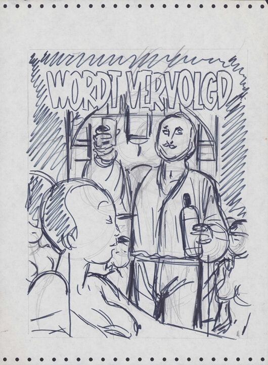 Dick Matena | 1987 | De laatste 5 dagen van E.A. Poe schets cover WVV 74 - Œuvre originale