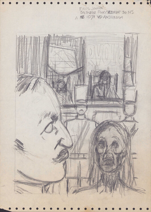 Dick Matena | 1987 | De laatste 5 dagen van E.A. Poe schets cover WVV 78 - Œuvre originale
