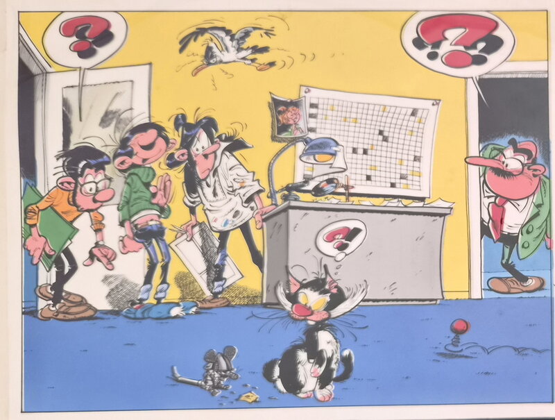 André Franquin, Studio Franquin, Gaston Lagaffe, mise en couleurs originale - Mise en couleur