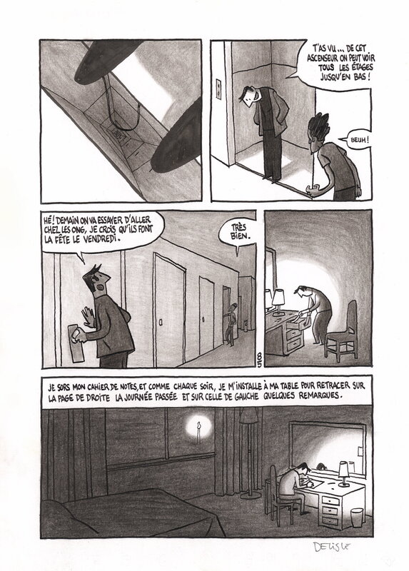 En vente - Pyongyang par Guy Delisle - Planche originale