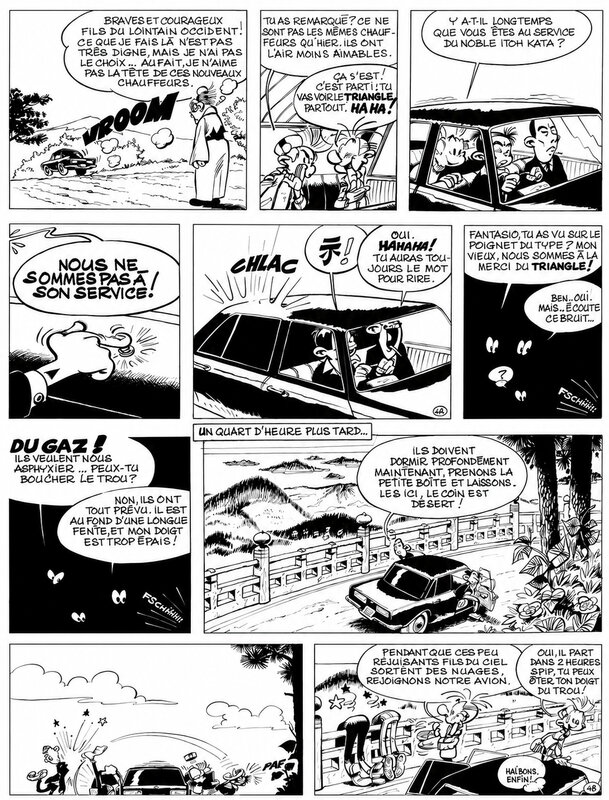 En vente - Jean-Claude Fournier, 1970 - Spirou et Fantasio : Le Champignon Nippon - Planche originale