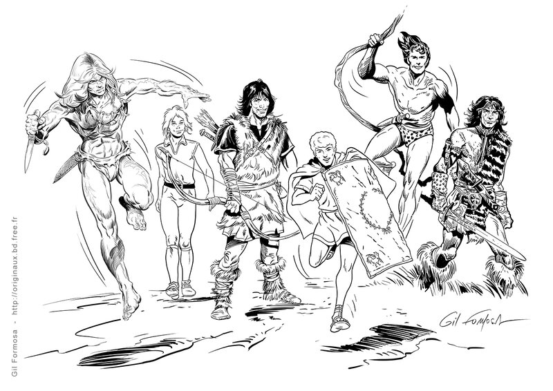 For sale - 6 HÉROS by Gil Formosa, André Chéret, Jacques Martin, Hermann, Paul Cuvelier - Comic Strip