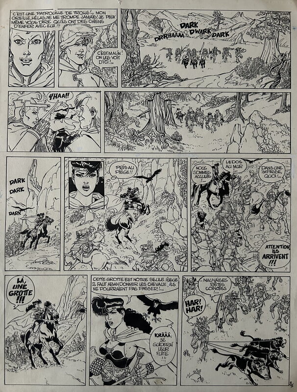 Norma, Hazel et Ogan#2, Le pays des Trolls, planche nº8, 1991. - Planche originale
