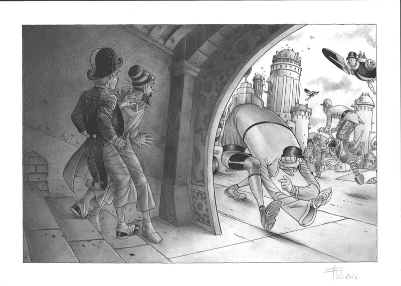 En vente - Fabrice Lebeault, Horologiom - Illustration 01 - Illustration originale