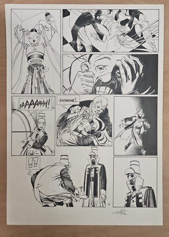 En vente - Fabrice Lebeault, Horologiom - Tome 02 - Planche 09 - Planche originale
