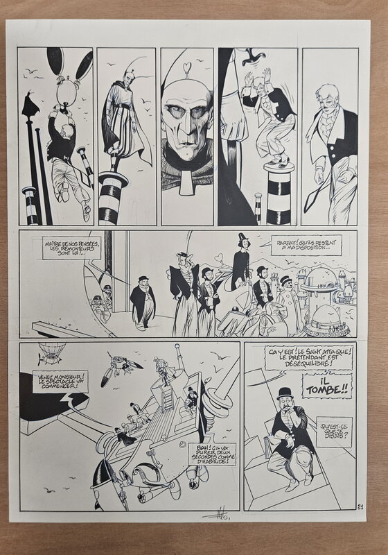 En vente - Fabrice Lebeault, Horologiom - Tome 05 - Planche 21 - Planche originale