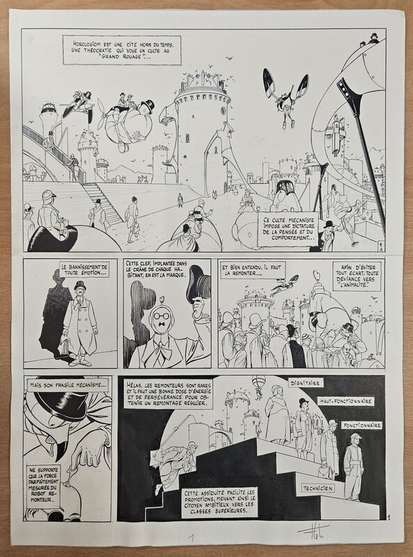 En vente - Fabrice Lebeault, Horologiom - Tome 06 - Planche 01 - Planche originale