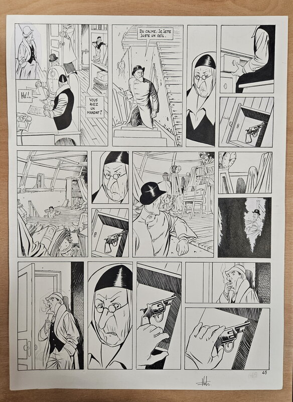 En vente - Fabrice Lebeault, Horologiom - Tome 06 - Planche 45 - Planche originale
