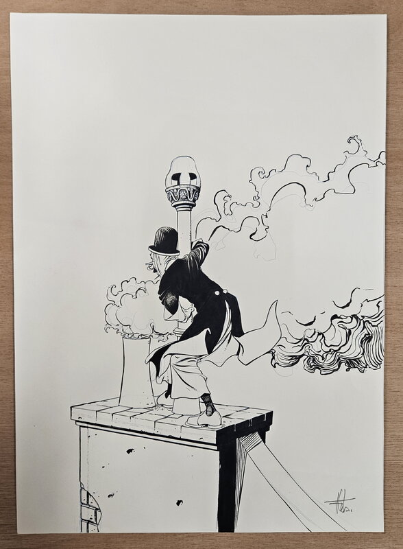En vente - Fabrice Lebeault, Horologiom - Couverture - Tome 03 - Illustration originale
