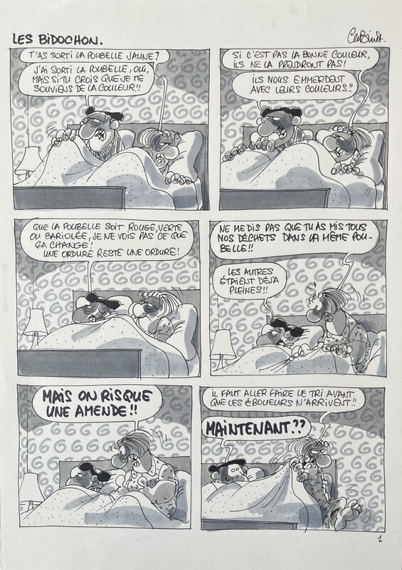 Les Bidochon par Christian Binet - Planche originale