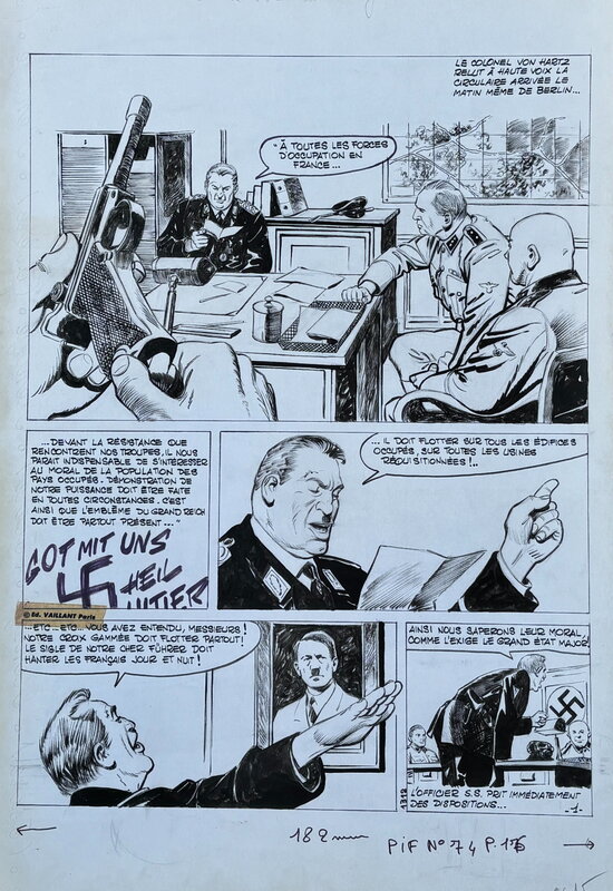 Lucien Nortier, Le Grêlé 7-13 - Le Père Noël du 14 juillet, planche 1, parution dans Pif n°74 - Planche originale