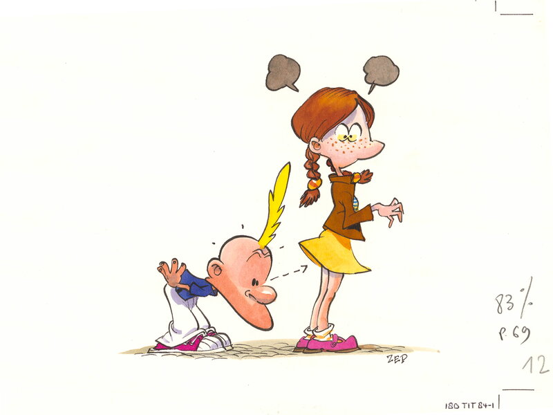 Titeuf curieux par Zep - Illustration originale