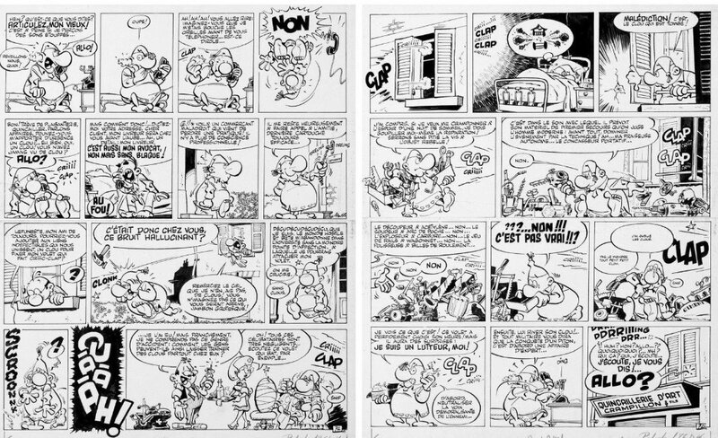 En vente - Greg, 1967 - Achille Talon aggrave son cas - Planche originale