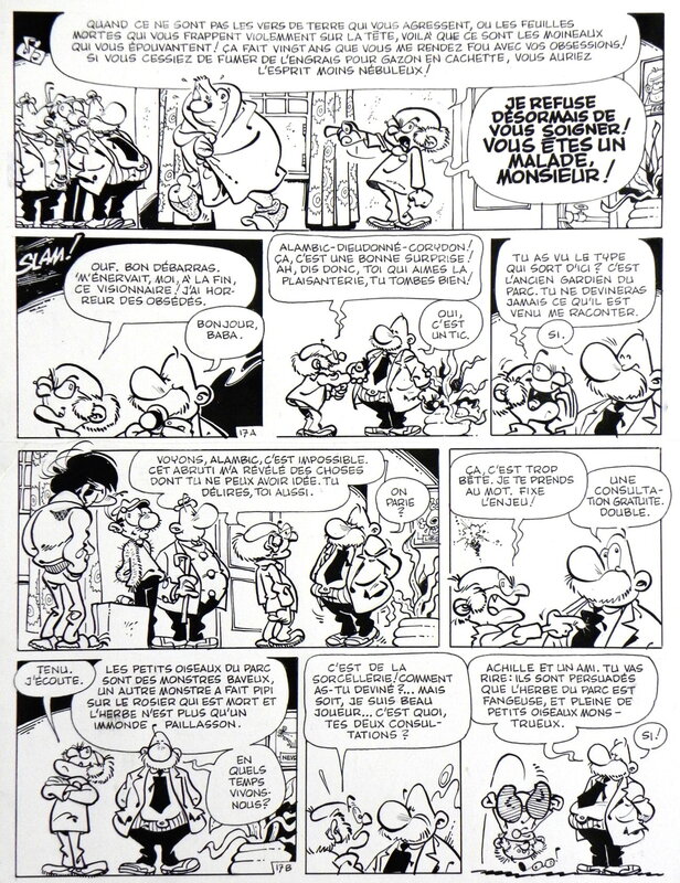 En vente - Greg, Achille Talon - le monstre de l étang Tacule - planche 17 (Franquin) - Planche originale