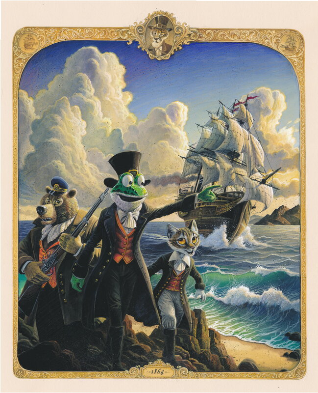 Alexis Nesme, Les enfants du Capitaine Grant au grand large - Original Illustration