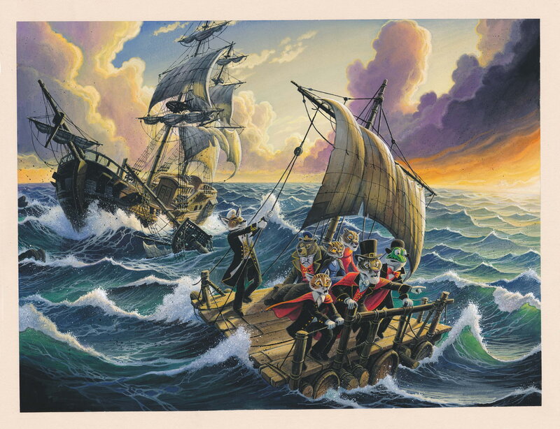 Alexis Nesme, Le radeau des enfants du capitaine Grant - Illustration originale