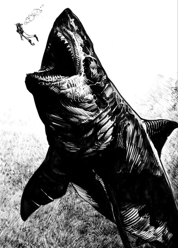 Christophe Bec, Carthago - Illustration originale Megalodon - Illustration originale