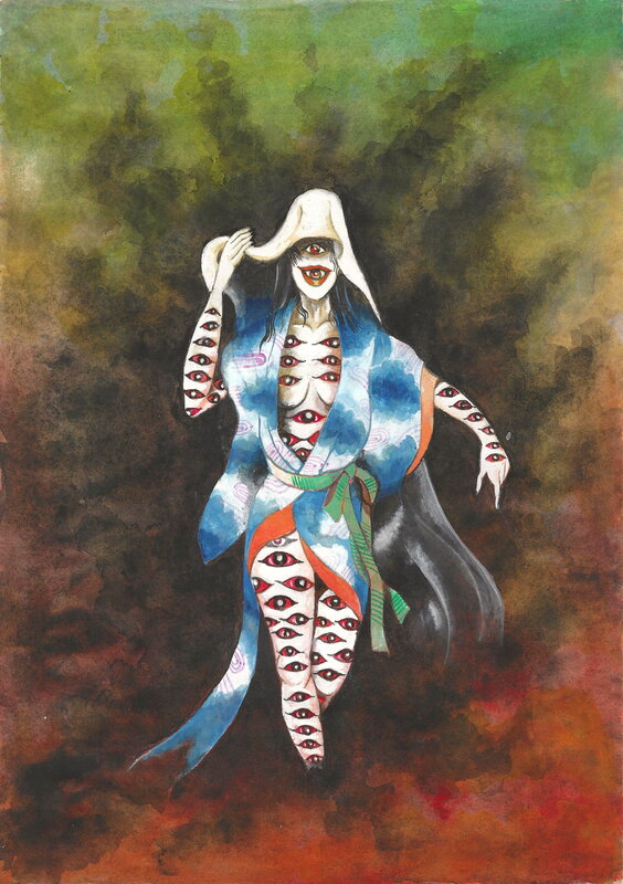 Marina Shirakawa, Dodomeki - Onna Yōkai - Horror Manga - 白川まり奈 - Illustration originale