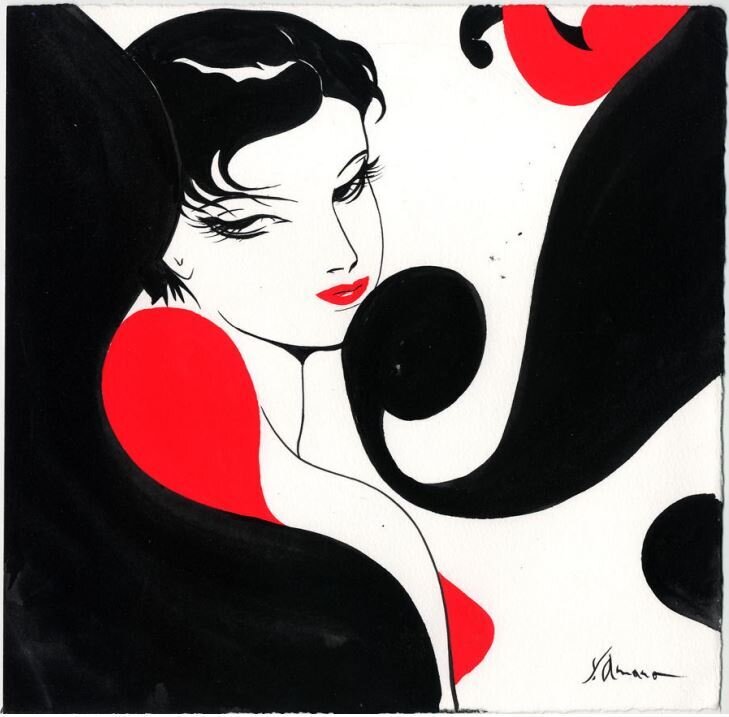 Portrait by Yoshitaka Amano - Original Illustration