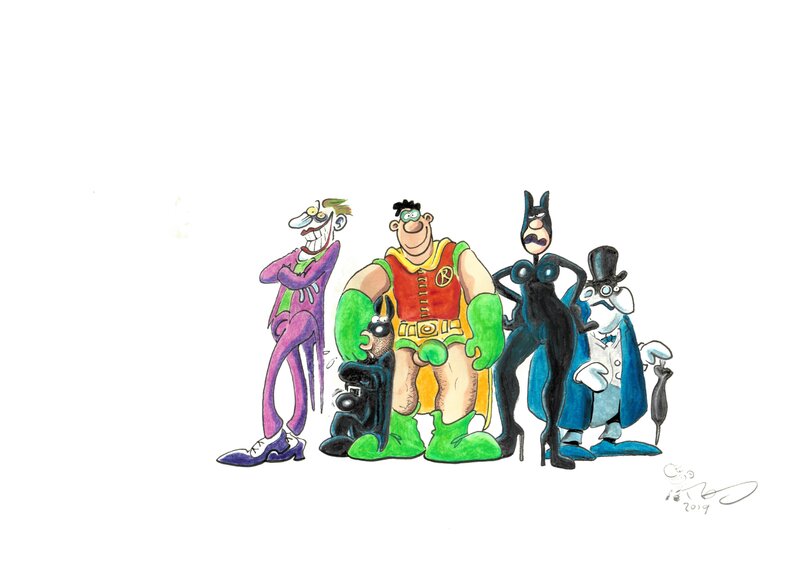 Batman Illu par Ralf König - Planche originale