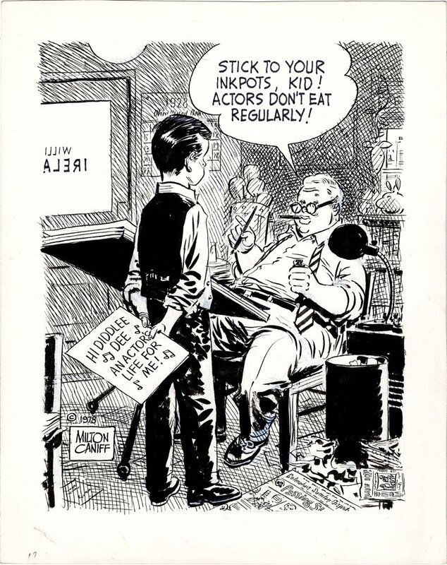 Milton Caniff illustration - Billy Ireland's Advice - Illustration originale