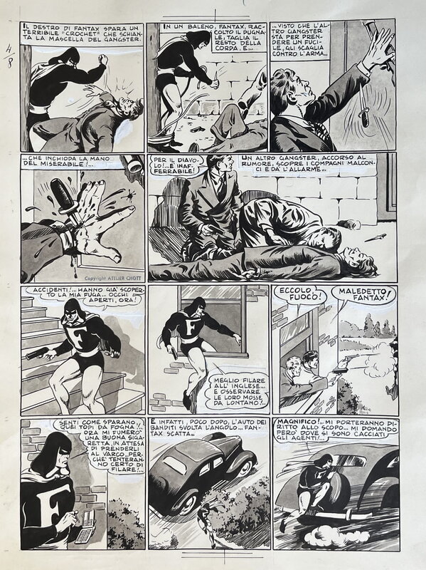 Chott, FANTAX CONTRE L’HOMME QUI TERRORISAIT NEW-YORK : PLANCHE ORIGINALE N°8 (TOME 4) - Planche originale