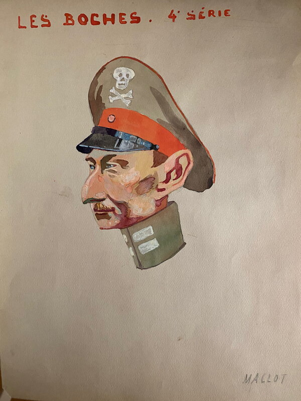 Armand Maclot, caricature représentant Le Kronprinz Guillaume de Prusse. - Illustration originale