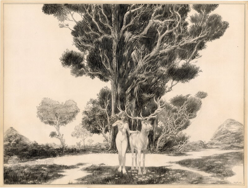 For sale - Vince, Nymphes – Dessin original 67 - Original Illustration