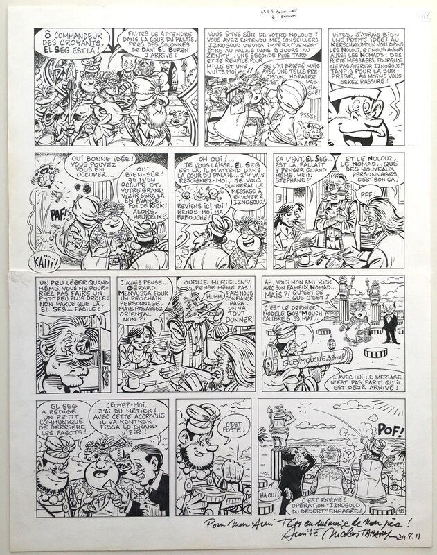 En vente - Nicolas Tabary, Jean Tabary, Iznogoud - Tome 28 les mille et une nuits du calife - Planche originale