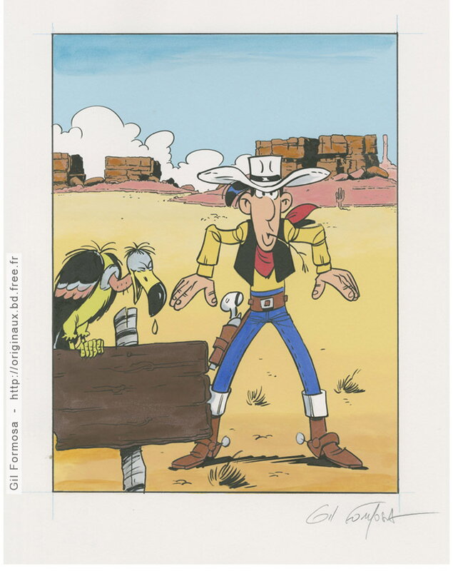 Gil Formosa, Morris, René Goscinny, Lucky LUKE Pub Quick - Illustration originale