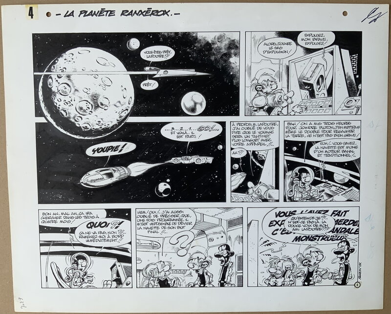En vente - Pierre Seron, La planete Ranxerox planche 4 - Planche originale