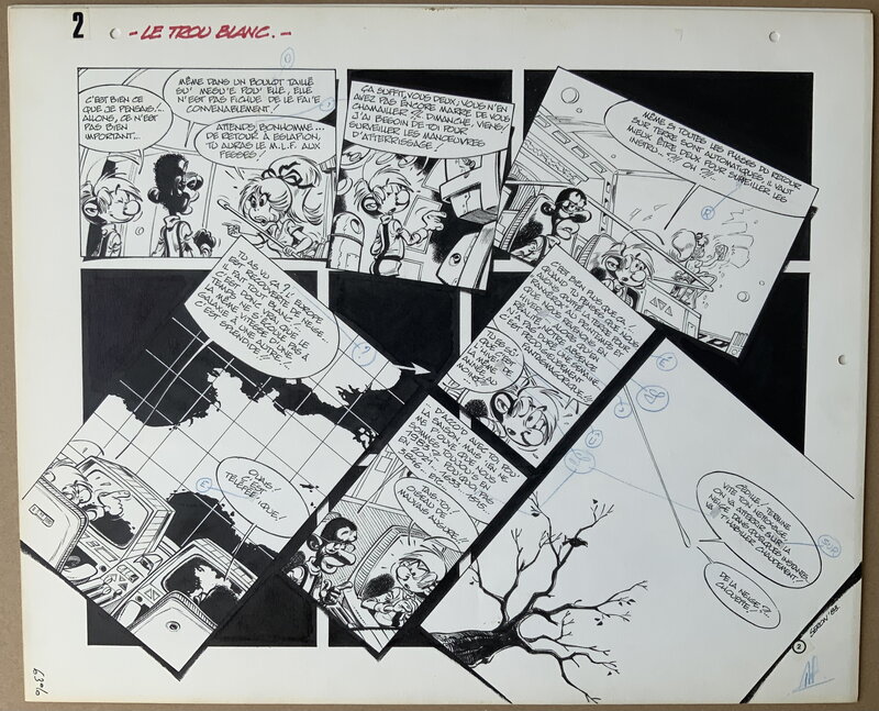 En vente - Pierre Seron, Le trou blanc planche 2 - Planche originale